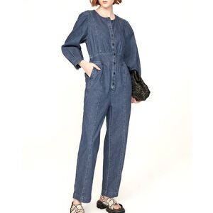 MADEWELL Denim Straight Jumpsuit. Size S